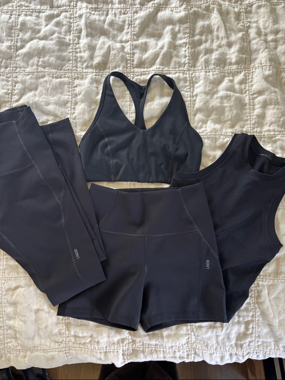 LNDR Bundle - Bike Shorts, Leggings, Sports Bra, Crop Tank - Picture 2 of 2